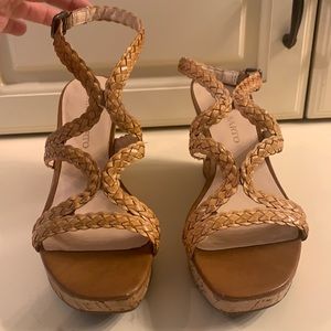 Natural leather leather wedge